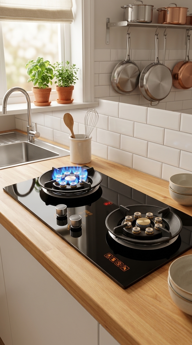 Cocina empotrable LisiHome instalada en una encimera de cocina